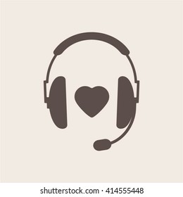 Heart  icon,  isolated. Flat  design.
