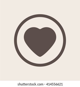 Heart   icon,  isolated. Flat  design.