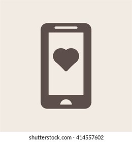 Heart  icon,  isolated. Flat  design.