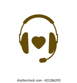 Heart  icon,  isolated. Flat  design.