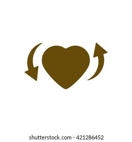 Heart  icon,  isolated. Flat  design.