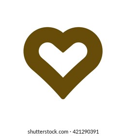 Heart  icon,  isolated. Flat  design.