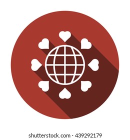 Heart  icon,  isolated. Flat  design.