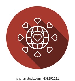 Heart  icon,  isolated. Flat  design.