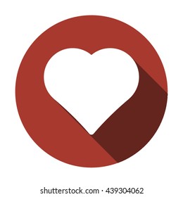 Heart  icon,  isolated. Flat  design.