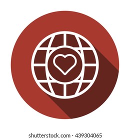 Heart   icon,  isolated. Flat  design.