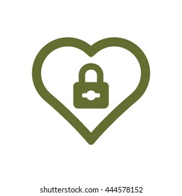 Heart    icon,  isolated. Flat  design.