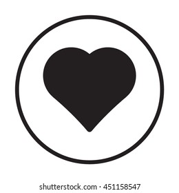 Heart   icon,  isolated. Flat  design.