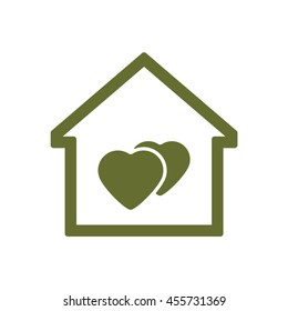 Heart    icon,  isolated. Flat  design.