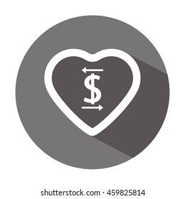 Heart    icon,  isolated. Flat  design.