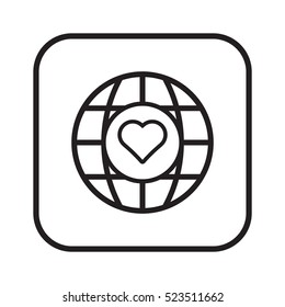  Heart  icon, isolated. Flat  design. 