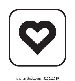  Heart  icon, isolated. Flat  design. 
