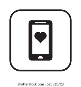  Heart  icon, isolated. Flat  design. 