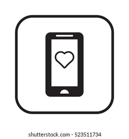  Heart  icon, isolated. Flat  design. 