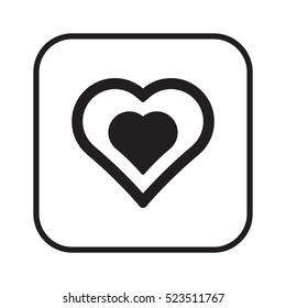 Heart   icon, isolated. Flat  design. 