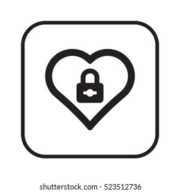  Heart   icon, isolated. Flat  design. 