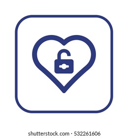  Heart   icon, isolated. Flat  design. 