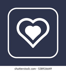  Heart   icon, isolated. Flat  design. 