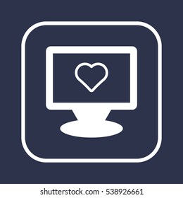  Heart  icon, isolated. Flat  design. 