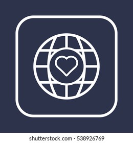  Heart  icon, isolated. Flat  design. 