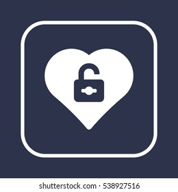  Heart   icon, isolated. Flat  design. 