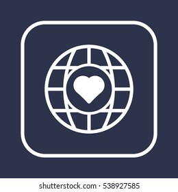  Heart  icon, isolated. Flat  design. 