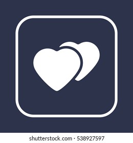  Heart   icon, isolated. Flat  design. 