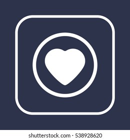  Heart   icon, isolated. Flat  design. 