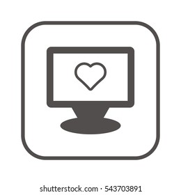  Heart  icon, isolated. Flat  design. 