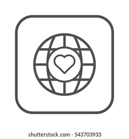  Heart  icon, isolated. Flat  design. 