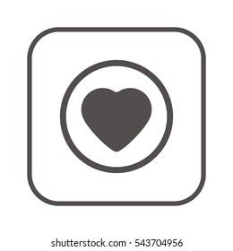  Heart   icon, isolated. Flat  design. 