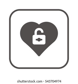  Heart   icon, isolated. Flat  design. 