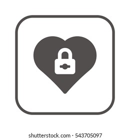  Heart   icon, isolated. Flat  design. 