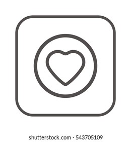  Heart   icon, isolated. Flat  design. 