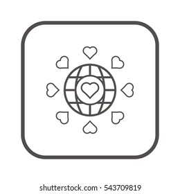  Heart  icon, isolated. Flat  design. 