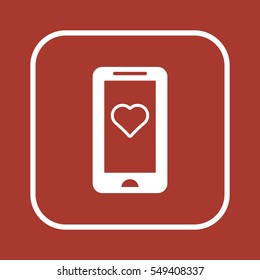  Heart  icon, isolated. Flat  design. 