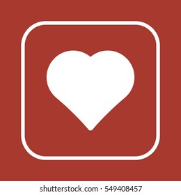  Heart   icon, isolated. Flat  design. 