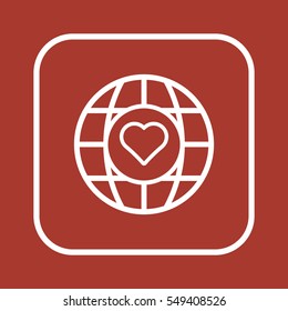  Heart  icon, isolated. Flat  design. 