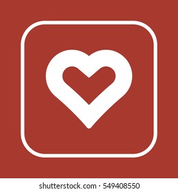  Heart  icon, isolated. Flat  design. 