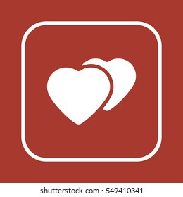  Heart   icon, isolated. Flat  design. 