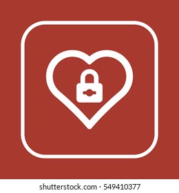  Heart   icon, isolated. Flat  design. 