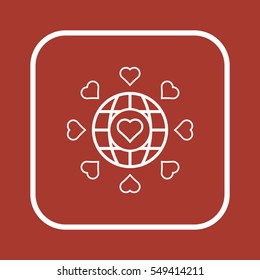  Heart  icon, isolated. Flat  design. 