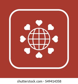  Heart  icon, isolated. Flat  design. 