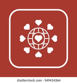  Heart  icon, isolated. Flat  design. 