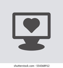  Heart  icon, isolated. Flat  design. 