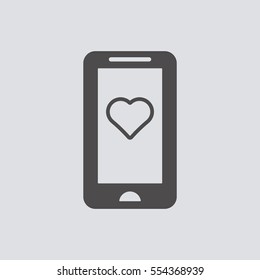  Heart  icon, isolated. Flat  design. 