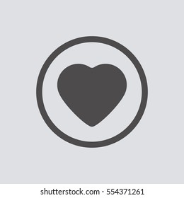  Heart   icon, isolated. Flat  design. 