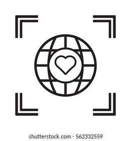  Heart  icon, isolated. Flat  design. 