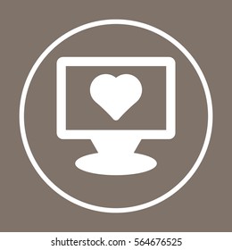  Heart  icon, isolated. Flat  design. 