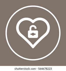  Heart   icon, isolated. Flat  design. 